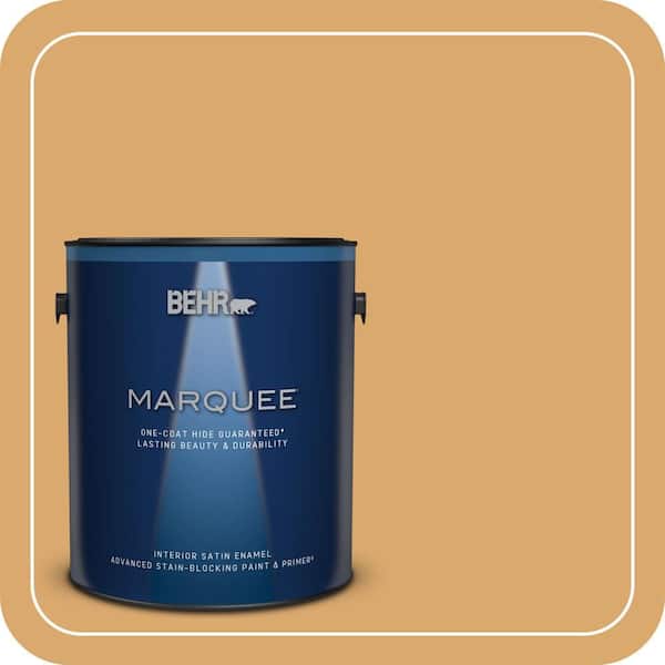 BEHR MARQUEE 1 gal. #ICC-70 Flower Field Satin Enamel Interior Paint with Primer