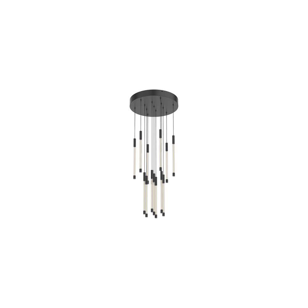 Black Glass 13-Light LED Cluster Pendant