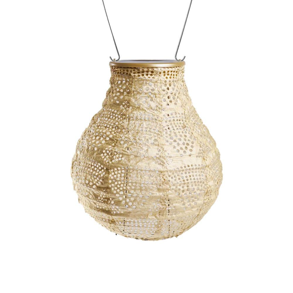 Pearl White Tyvek Cordless Outdoor Solar Lantern