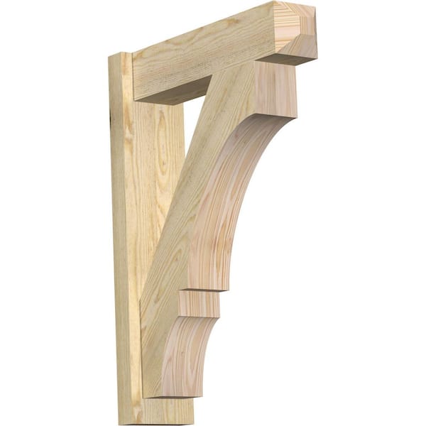Ekena Millwork 6 in. x 30 in. x 22 in. Douglas Fir Balboa Craftsman Rough Sawn Outlooker