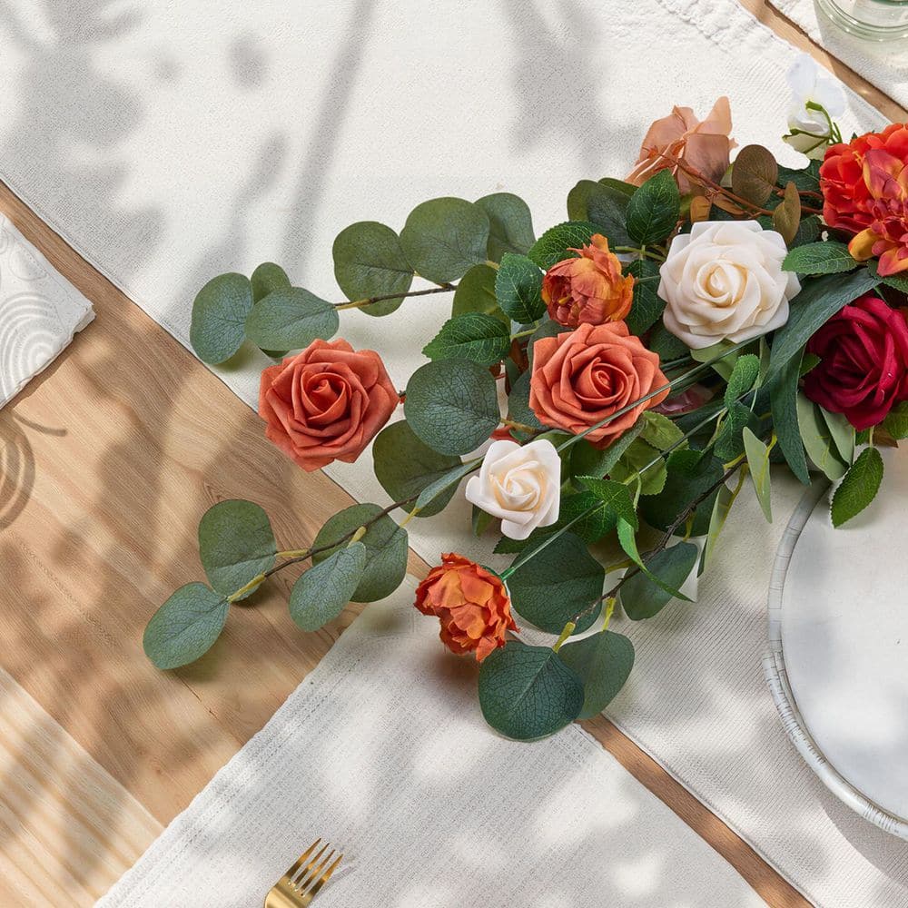 Standing Artificial Flowers Arrangements 4-Piece, 17.5 in. Tall Orange Outdoor Artificial Faux Flower Decorations price history on PriceWatchPro