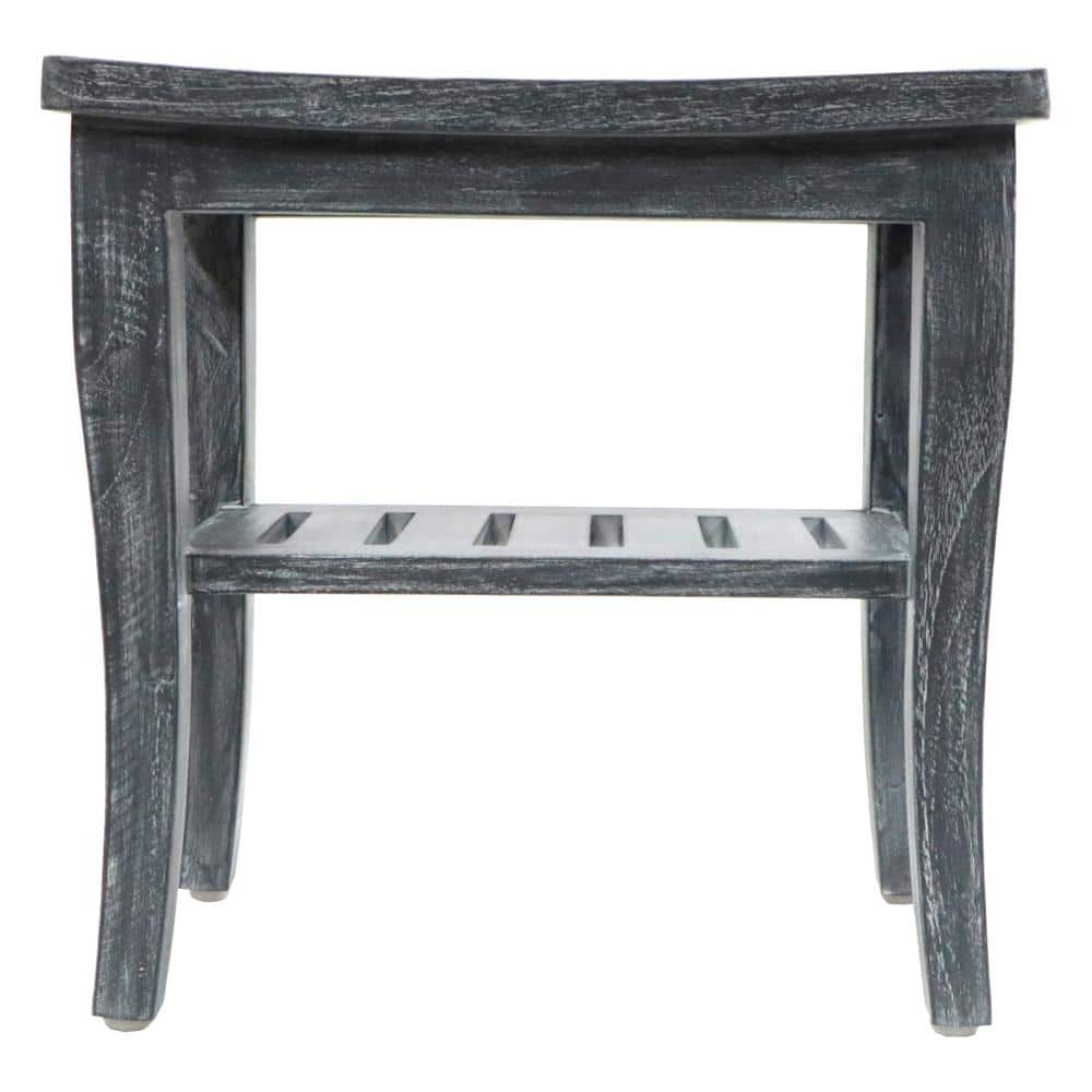 16.75 in. x 10 in. x 16.75 in. Weathered Gray Genuine Teak Petite Shower Se