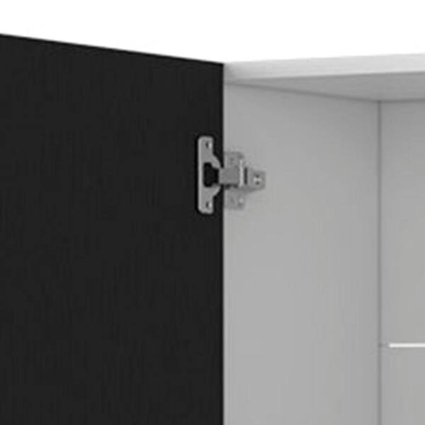 Amucolo 39.3 in. W x 12.6 in. D x 19.3 in. H White and Smokey Gray Ready to Assemble Wall Kitchen Cabinet with Double Doors
