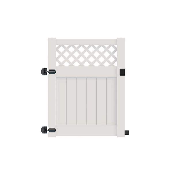 Barrette Outdoor Living Anderson 4 ft. W x 4 ft. H White Vinyl Un-Assembled Fence Gate