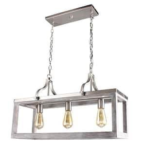 Westbury 3-Light Brushed Nickel with Painted Grey Driftwood Chandelier