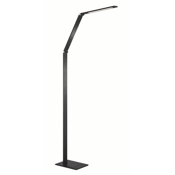 George Kovacs Kovacs 50.88 in. Anodized Brushed Black Modern 1-Light Dimmable CCT LED Standard Floor Lamp for Living Room with Shade