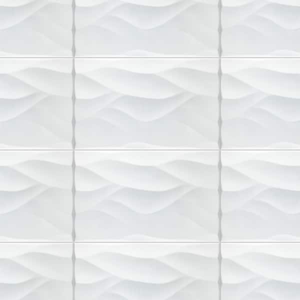 More Natur Matte White 9-7/8 in. x 15-3/4 in. Ceramic Wall Tile (10.9 sq. ft. /Case)