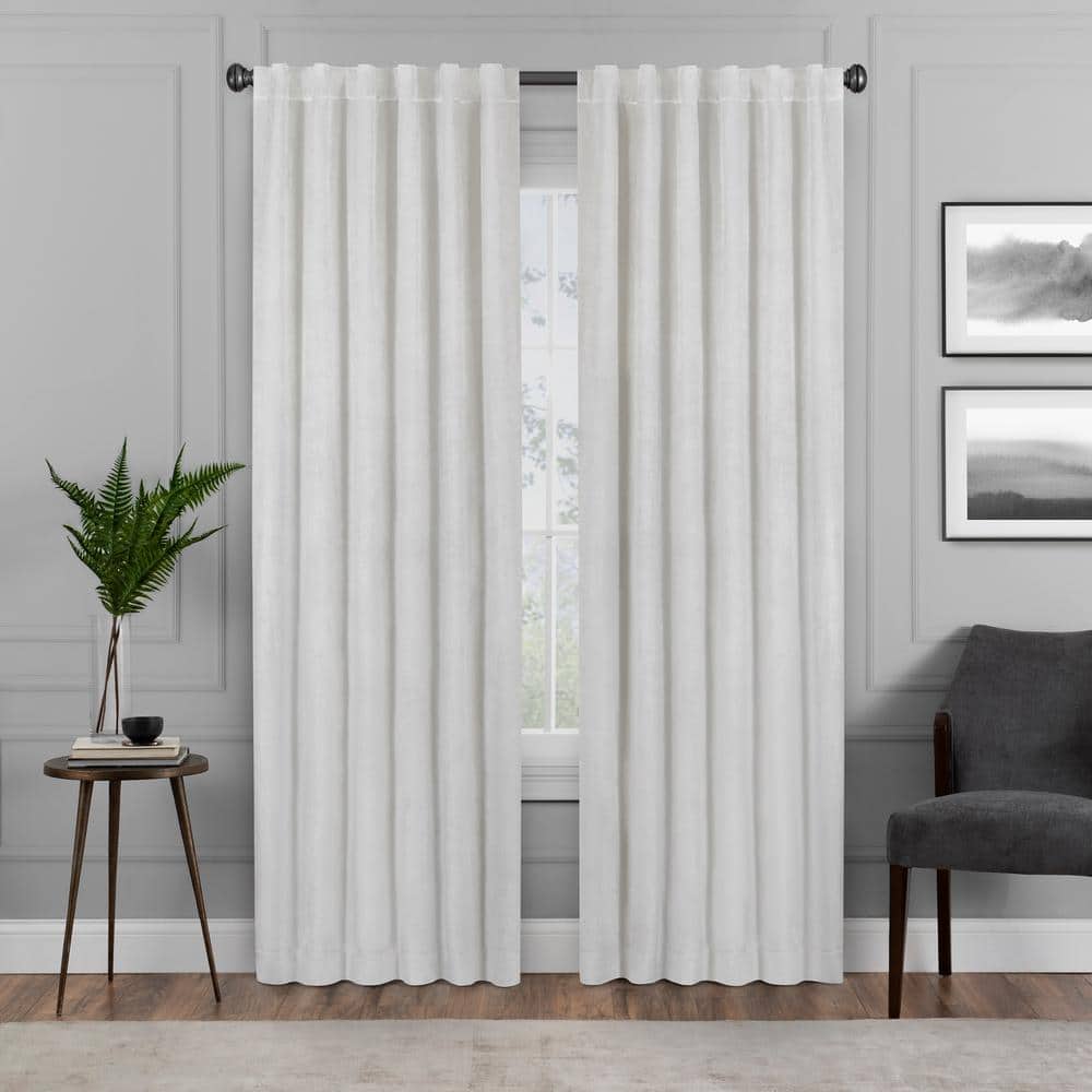 Snow Velvet Blackout Rod Pocket Curtain Panel, 50" W x 84" L