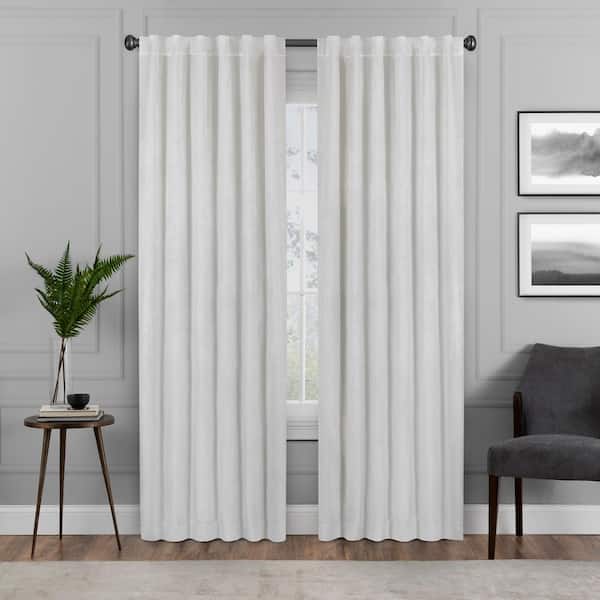 Eclipse Harper Thermalayer Snow Polyester Solid 50 in. W x 108 in. L Lined Noise Cancelling Rod Pocket Blackout Curtain
