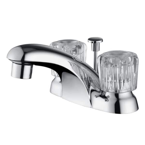 Ultra Faucets Prime Classic 4 in. Centerset Double-Handle Bathroom Lavatory Faucet Rust Resist with Drain Assembly in Polished Chrome