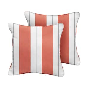 Sunbrella Relate Persimmon Square Indoor/Outdoor Corded Throw Pillow (2-Pack)