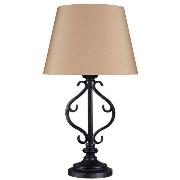 Kenroy Home Clairmont 30 in. Oil-Rubbed Bronze Outdoor LED Solar Table Lamp