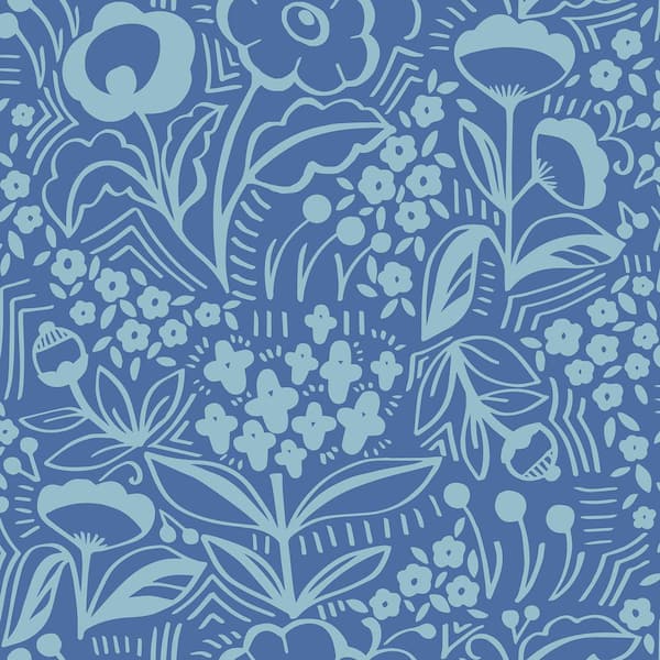 Jeani Blue Peel and Stick Wallpaper