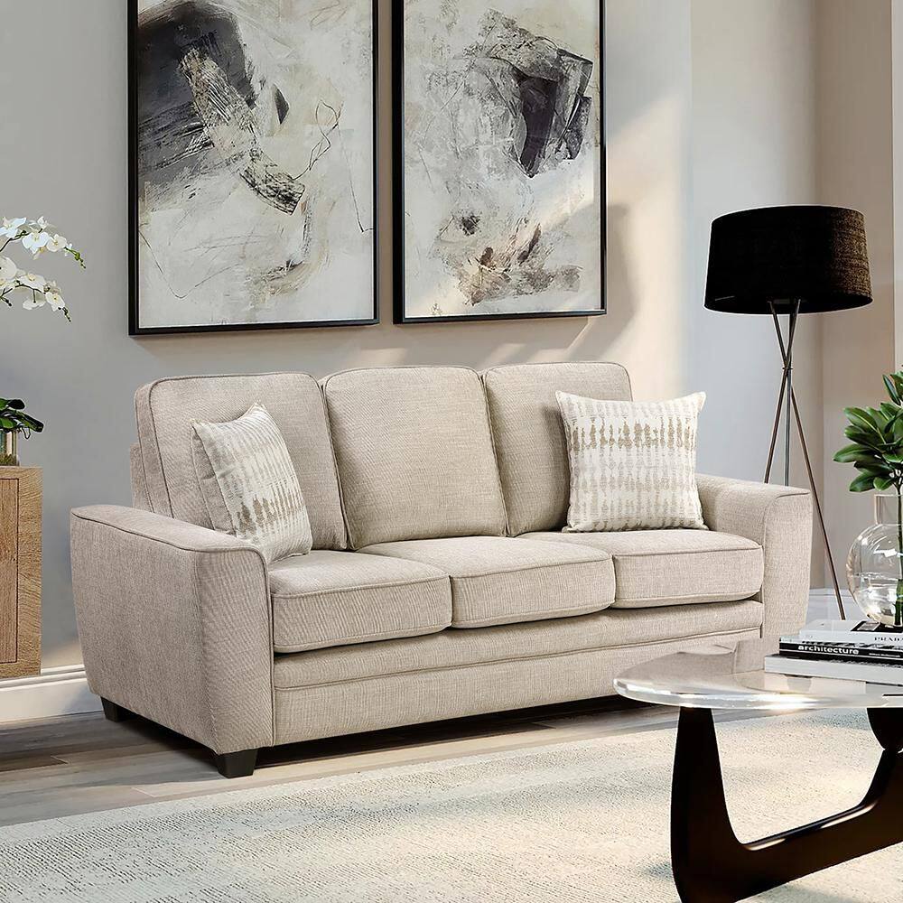 Hedera 83 in. W Straight Arm Chenille Fabric Rectangle 2-Piece Living Room Sofa Set in Taupe price history on PriceWatchPro