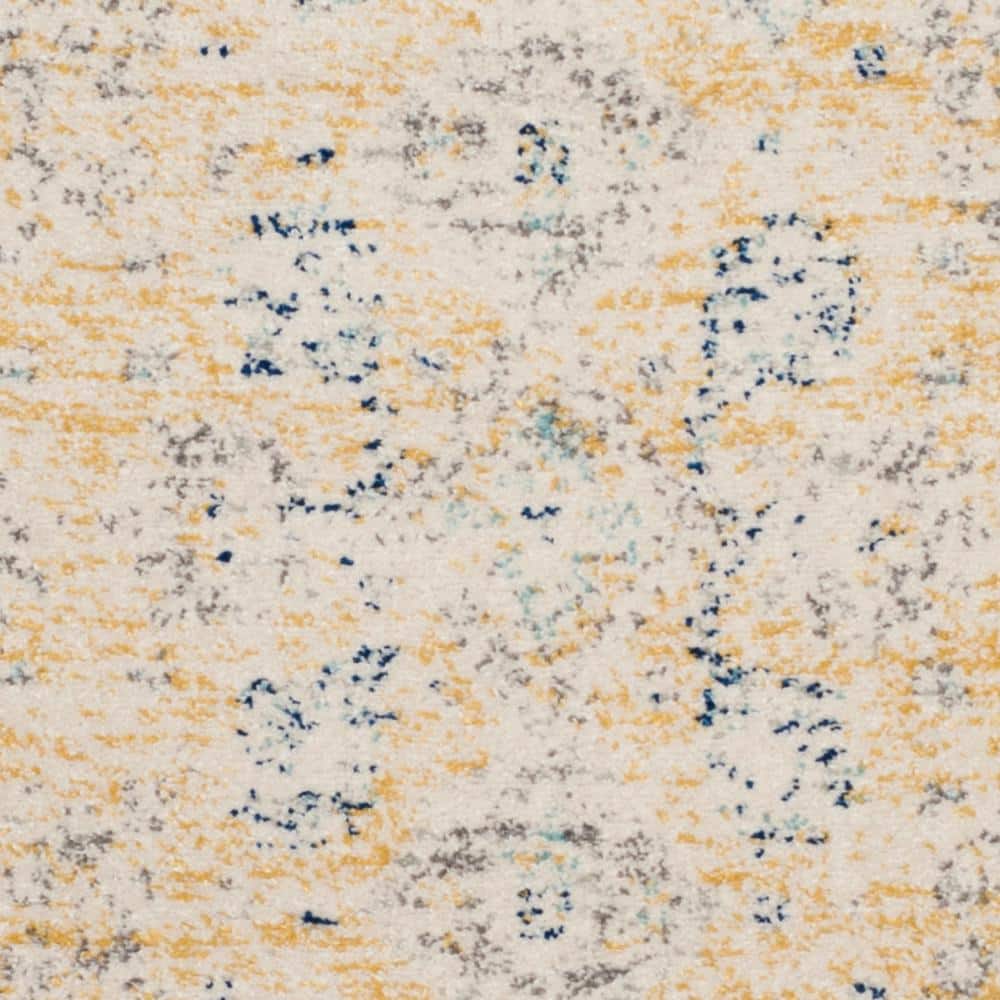Gold and Ivory High Pile Rectangular Rug