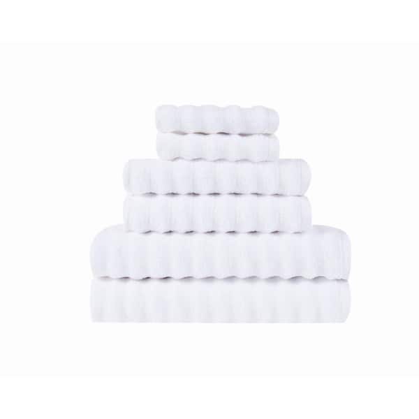 London Fog Zero Twist 6-Piece White Solid Cotton Towel Set