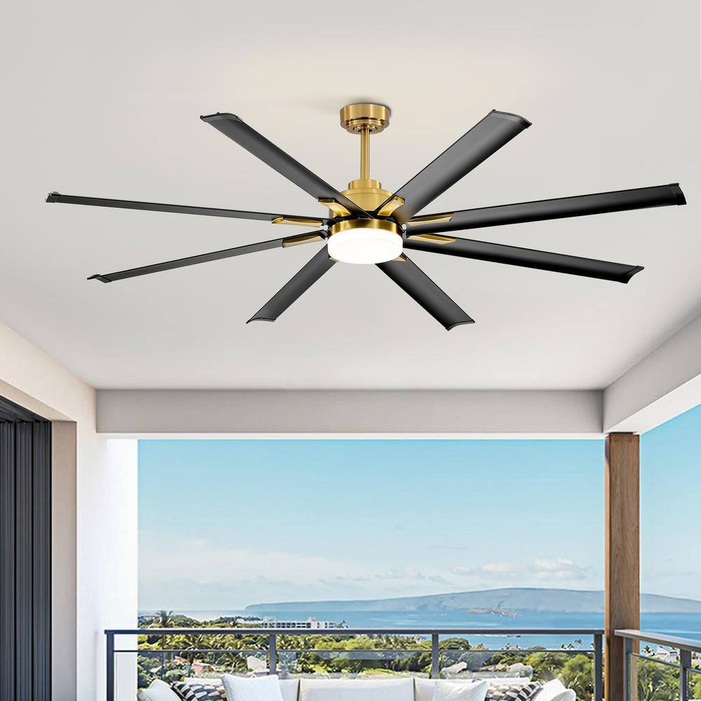 Vincent 72'' Black and Gold Aluminum Ceiling Fan with Remote