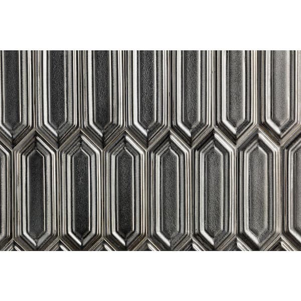 Ivy Hill Tile Delphi Hexagon Gunmetal 9.5 in. x 15.5 in. Glazed Ceramic Mosaic Tile (1.02 sq. ft./Sheet)