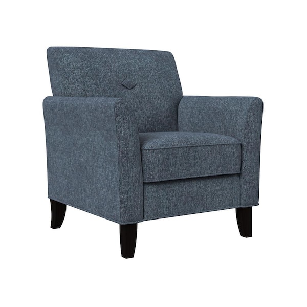 Handy Living Xeta Blue Textured Chenille Transitional Button Tufted Arm Chair