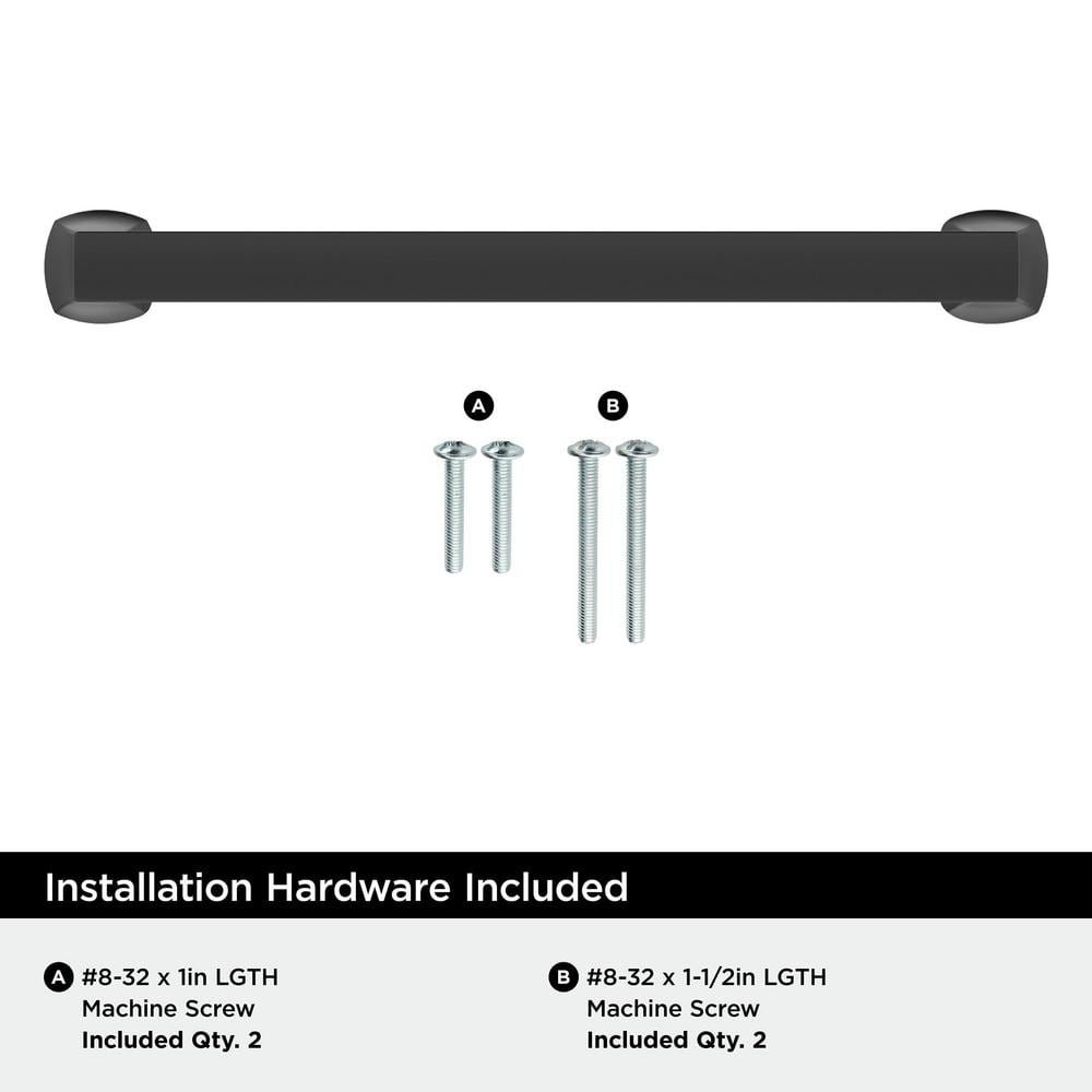 Matte Black Modern 6-5/16 inch Cabinet Pull Bar