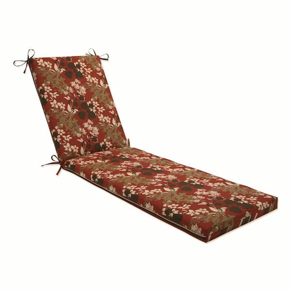 Pillow Perfect Striped 23 x 30 Outdoor Chaise Lounge Cushion in Brown/Red Monserrat
