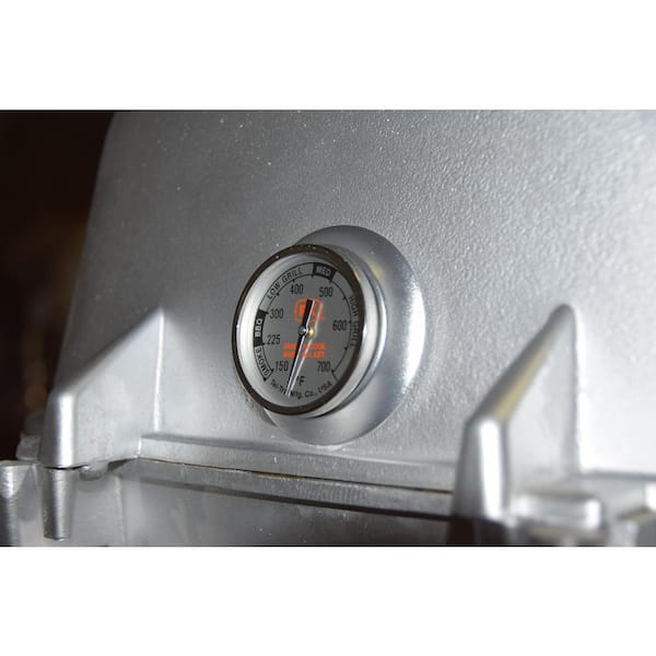 PK Grills BBQ Analog Thermometer in Gray Silver by Tel-Tru PK99085