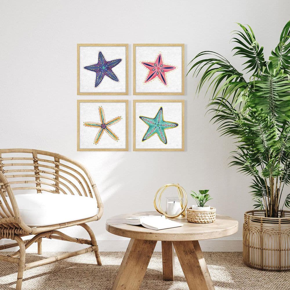 Dina June 4 Piece Framed Giclee Coastal Art Print 18 in. x 18 in. price history on PriceWatchPro