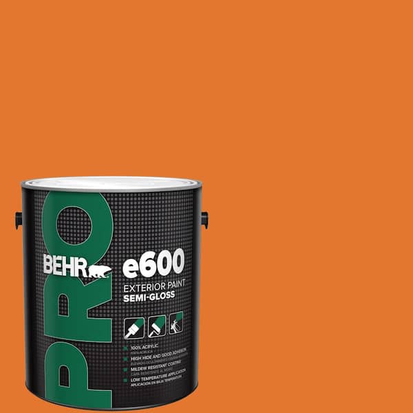 BEHR PRO 1 gal. #250B-7 Crushed Orange Semi-Gloss Exterior Paint