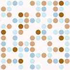Grip Prints Polka Blue Brown and White Shelf and Drawer Liner (Set of 6)
