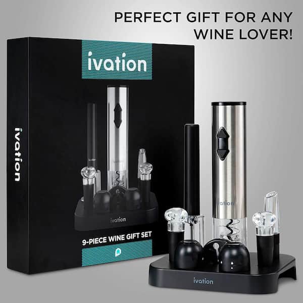 Ivation Electric Wine Opener, 7-Piece Wine Gift Set, Electric Bottle Opener  IVAWINESET05 - The Home Depot