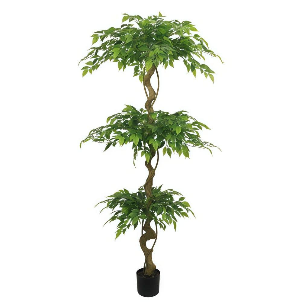 6 ft. Artificial Ficus Tree, Lifelike Faux Banyan Tree with Pot for Home, Office Patio Decor, 1-Piece/se price history on PriceWatchPro