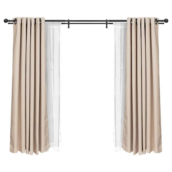 Utopia Alley 86 in. 120 in. Adjustable Double Curtain Rod Set with