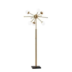 64 in. Brass 6-Light Novelty Standard Floor Lamp