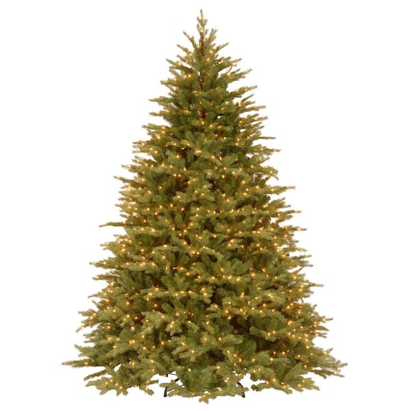 National Tree Company 9 ft. Feel Real Nordic Spruce Medium Hinged Artificial Christmas Tree with Clear Lights