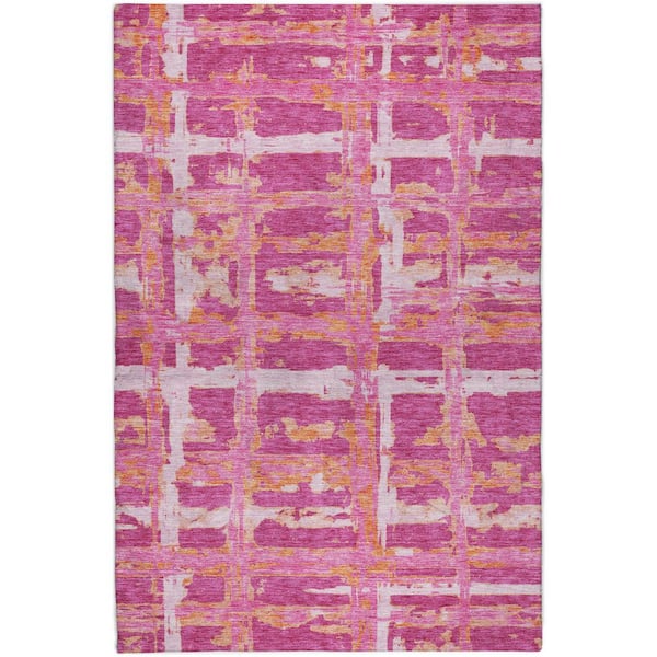 Dream Shag Premium Machine Washable Abstract ADS745 Blush 10 ft. x 14 ft. Area Rug