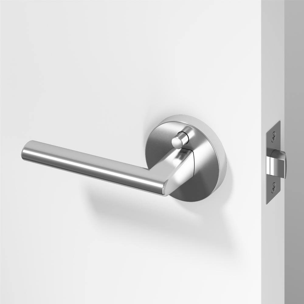 Brio Metal Chrome Privacy Bed/Bath Round Door Handle with Push Button and Round Rosette price history on PriceWatchPro