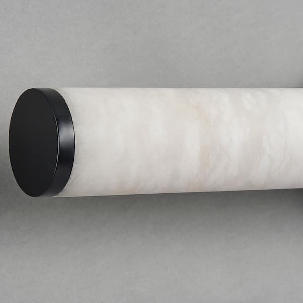 24 in. 1-Light Black LED Wall Sconce,Natural Alabaster Modern Wall Light for Bedroom, Bathroom, Living Room