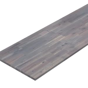 6 ft. L x 25.5 in. D, Acacia Butcher Block Standard Countertop in Dusk Grey with Square Edge