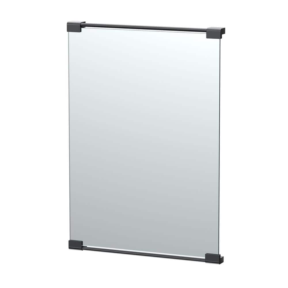 22 in. W x 31 in. H Framed Rectangular Bathroom Vanity Mirror in Matte Black price history on PriceWatchPro