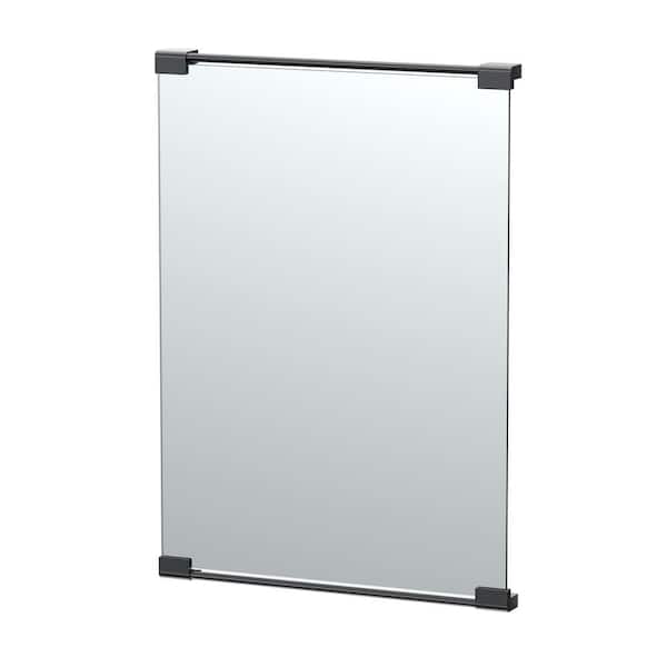 Gatco 22 in. W x 31 in. H Framed Rectangular Bathroom Vanity Mirror in Matte Black