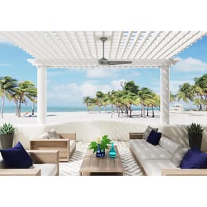 Trimaran 52 in. Indoor/Outdoor Matte Silver Ceiling Fan with Wall Switch For Patios or Bedrooms