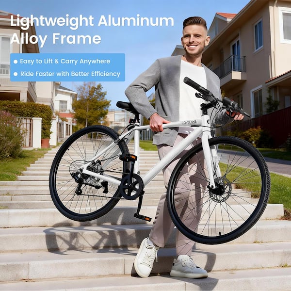 BOZTIY Hybrid Bike 29 in. Aluminum Urban Bicycle with Dual Disc
