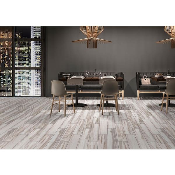 Cavallo White 6 in. x 36 in. Matte Porcelain Floor and Wall Tile (486 sq. ft./Pallet)