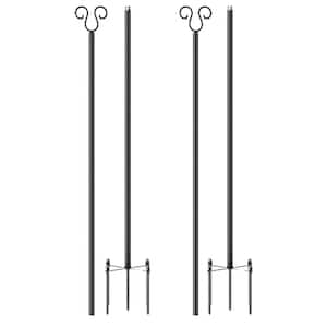 Classic 9 ft. Iron Black Flagpoles Lightpoles