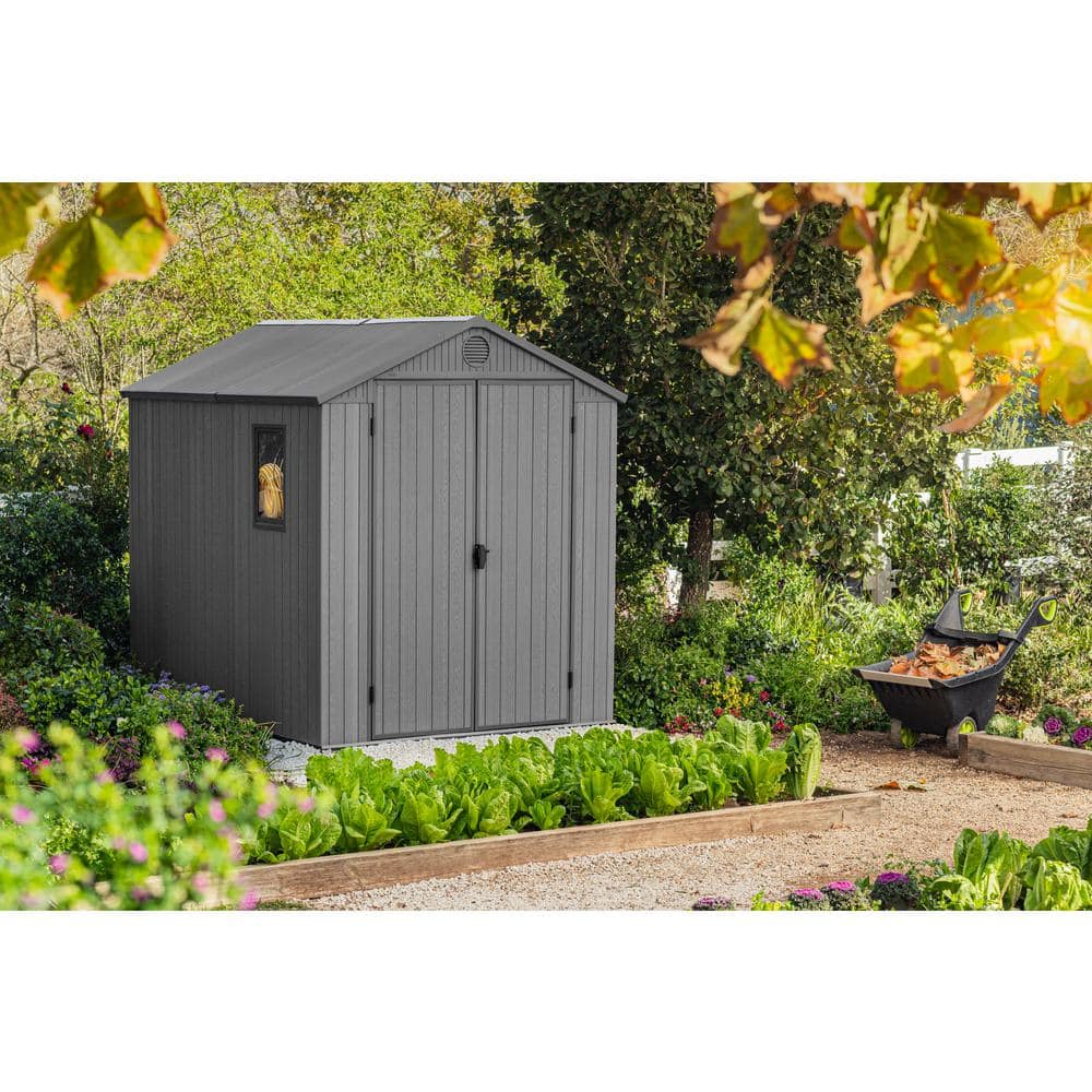 Graphite 6' x 8' Outdoor Storage Shed with Windows