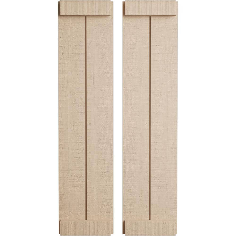 11 in. x 62 in. Timberthane Polyurethane 2-Board Joined Board-n-Batten Rough Cedar Faux Wood Shutters, End Batten Pair price history on PriceWatchPro