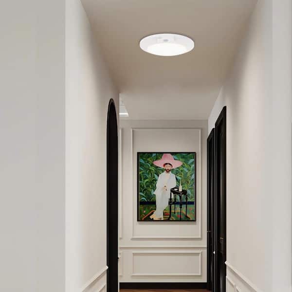 6 in. 14-Watt White Motion Sensor Disk Light 5000K CRI90 Integrated LED Flush Mount Ceiling Light For Closet/Basement