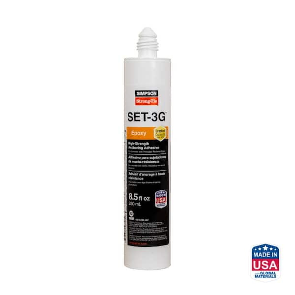 Simpson Strong-Tie SET-3G 8.5 oz. High-Strength Epoxy Adhesive with 1 ...