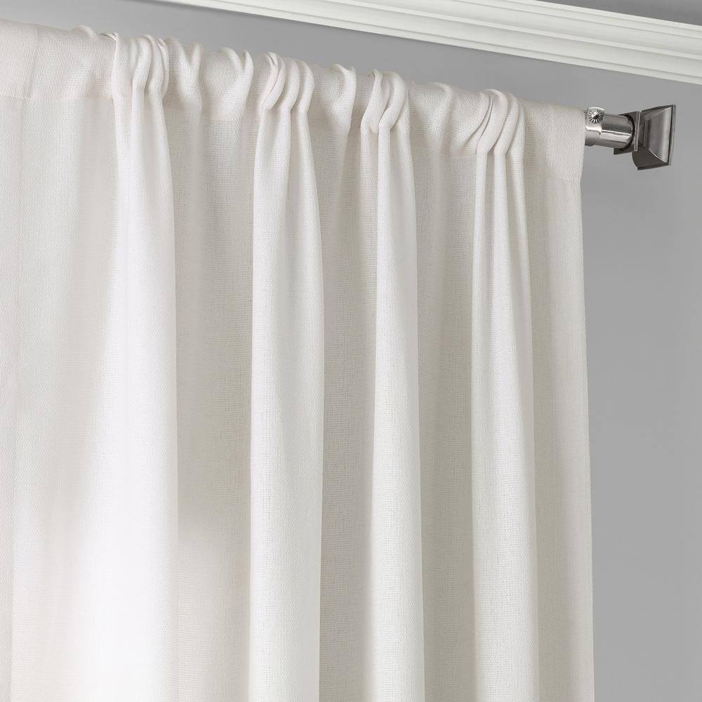 Ombre Blue Faux Linen Light-Filtering Curtain Panel 50x84