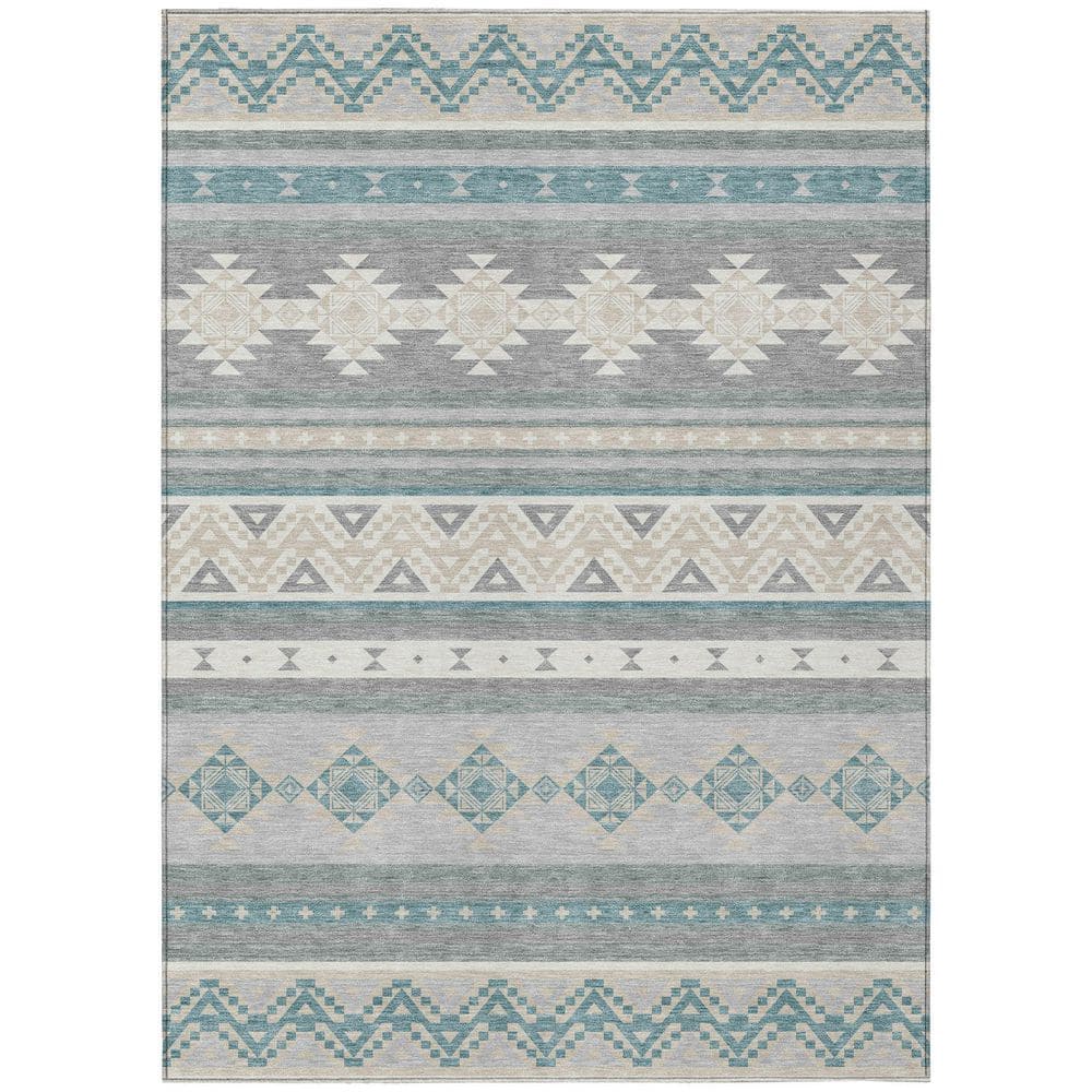 Chantille Machine Washable Indoor/Outdoor Abstract ACN2561 Silver 3 ft. x 5 ft. Area Rug price history on PriceWatchPro